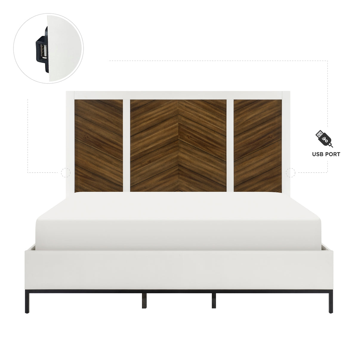 Homelegance Oslo Queen Bed In White