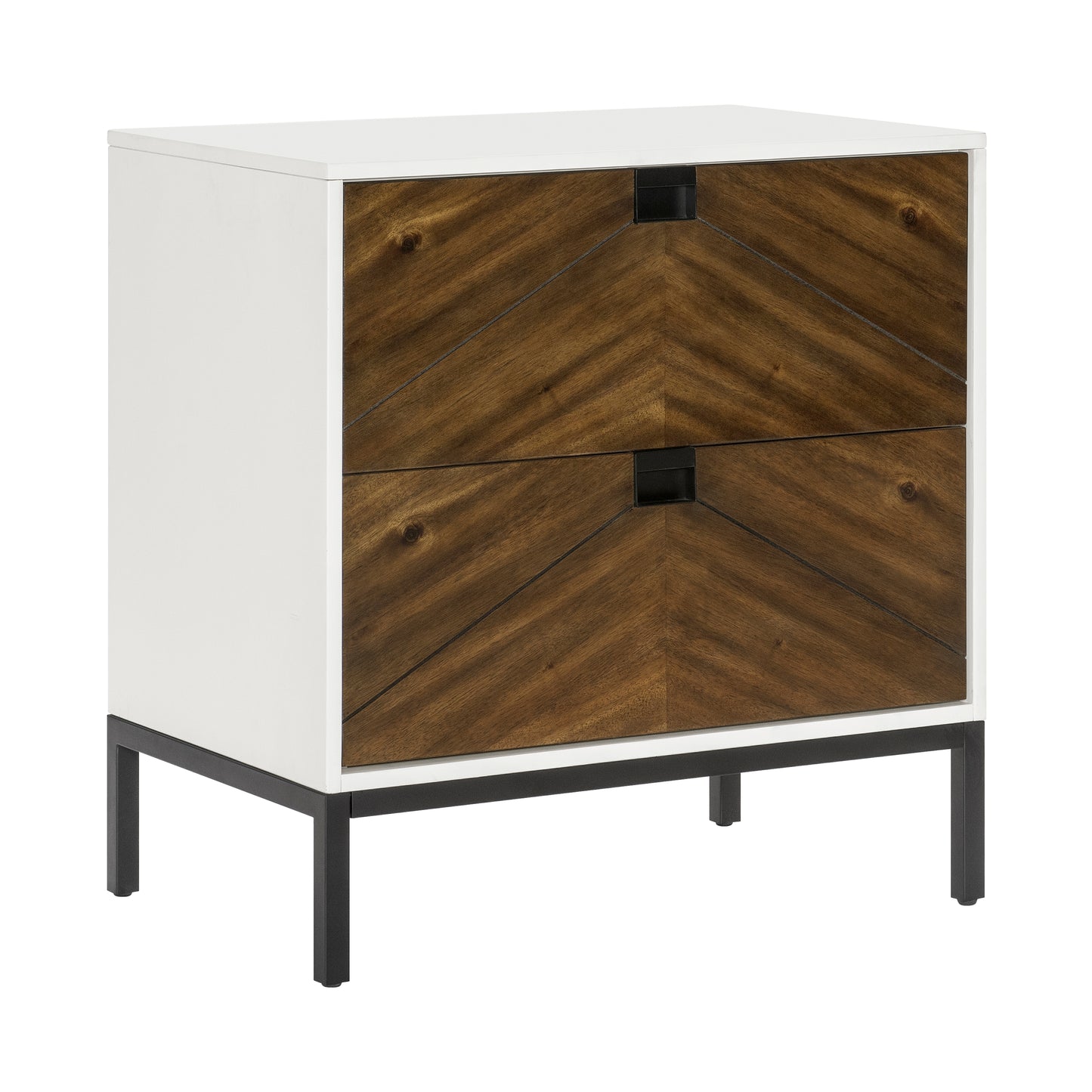 Homelegance Dresser Walnut White Mid-Century Modern Clean Lines Bold Accents 1456-4