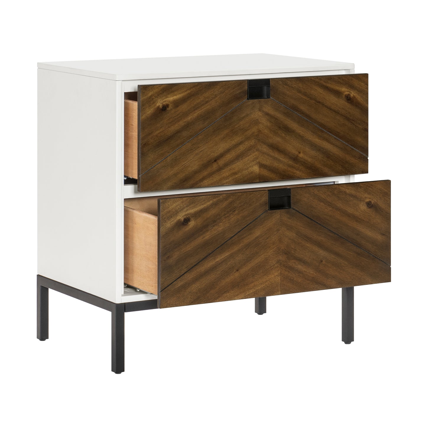 Homelegance Dresser Walnut White Mid-Century Modern Clean Lines Bold Accents 1456-4