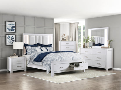 Homelegance Dresser White Modern Contemporary Iridescent Glow Prism 1486-4