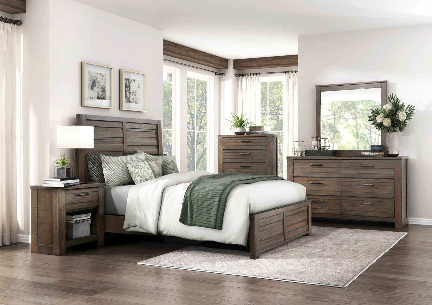 Homelegance Dresser Dark Brown Industrial Rustic Style Birch Veneer 1498DB-4