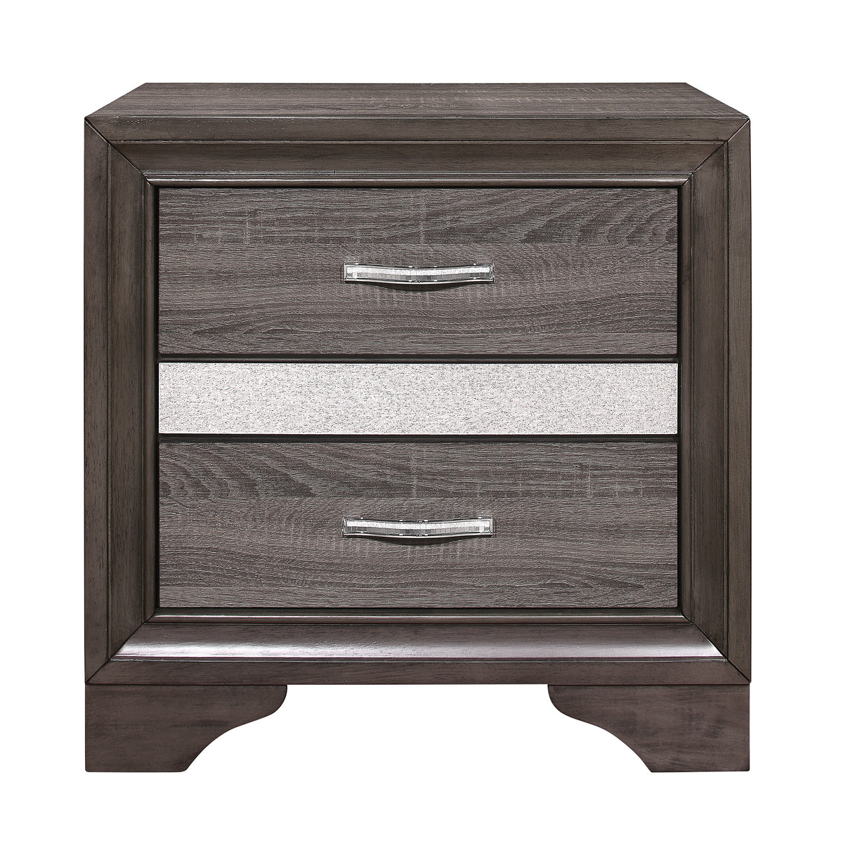 Homelegance Dresser Gray Glam with Acrylic Silver Glitter Hidden Jewelry Drawer 1505-4