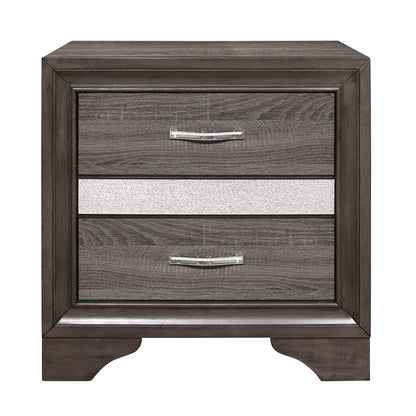 Homelegance Dresser Gray Glam with Acrylic Silver Glitter Hidden Jewelry Drawer 1505-4