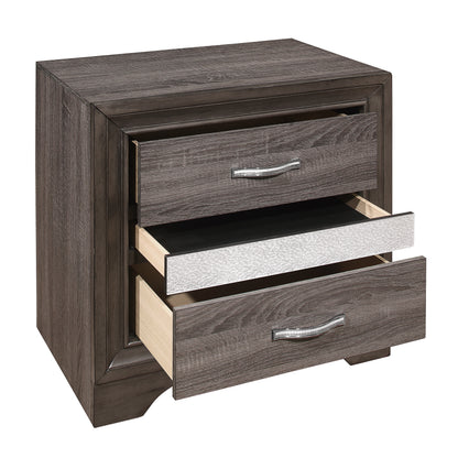 Homelegance Dresser Gray Glam with Acrylic Silver Glitter Hidden Jewelry Drawer 1505-4