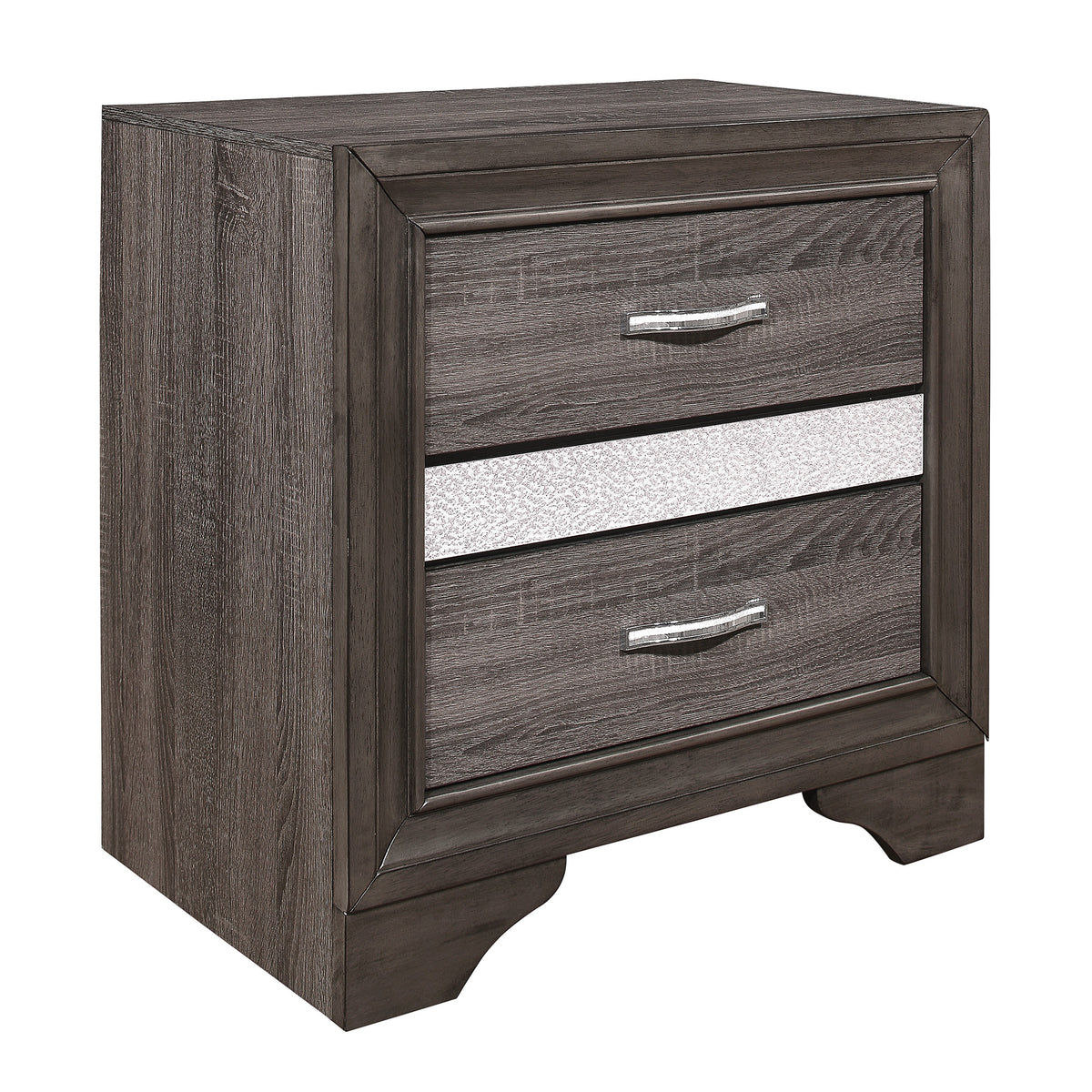 Homelegance Dresser Gray Glam with Acrylic Silver Glitter Hidden Jewelry Drawer 1505-4