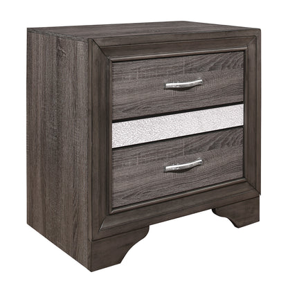 Homelegance Dresser Gray Glam with Acrylic Silver Glitter Hidden Jewelry Drawer 1505-4