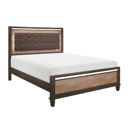 Homelegance Danridge Queen Bed With Led Light In Brown