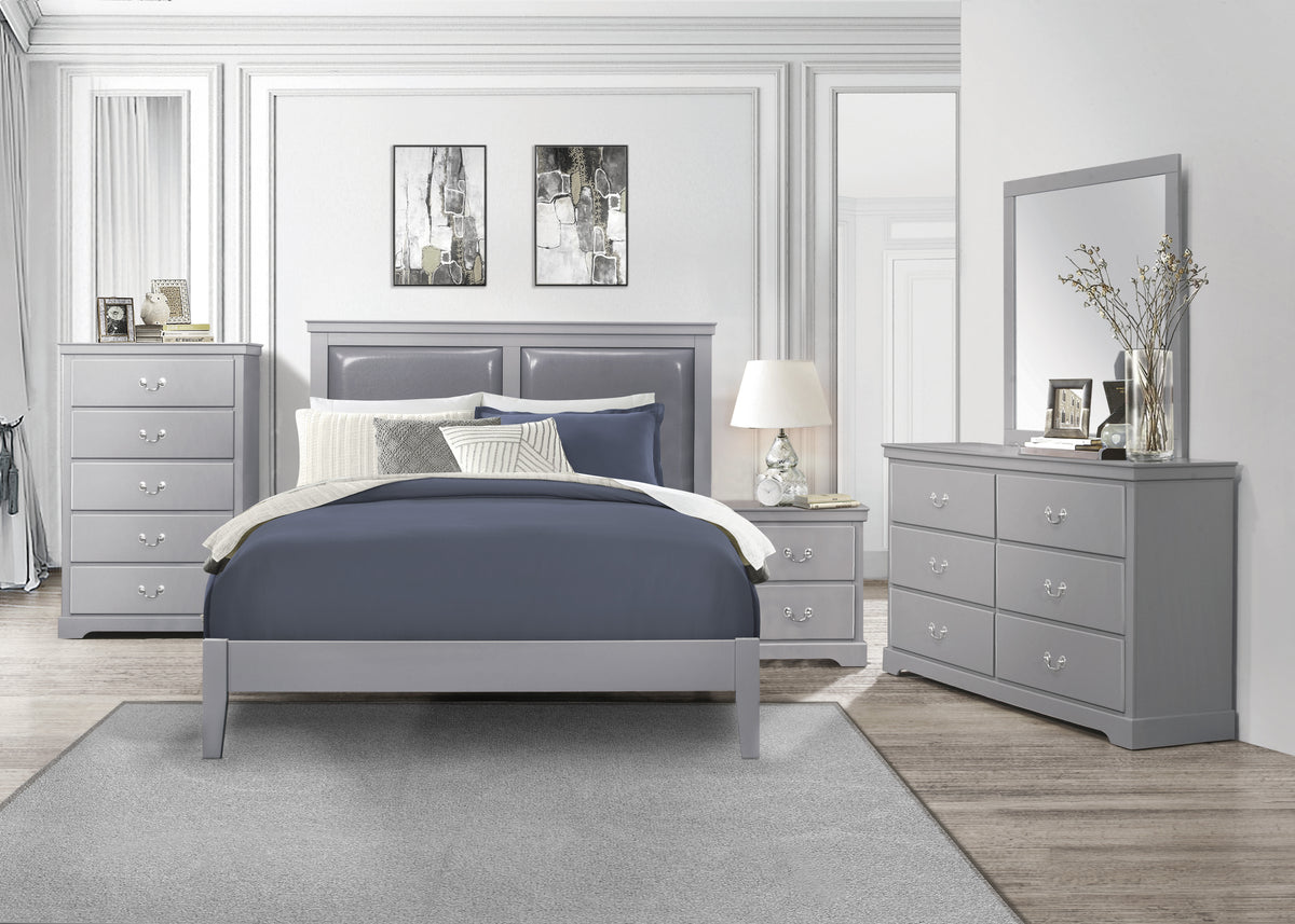Homelegance Dresser Gray Traditional Style with Satin Nickel Hardware 1519GY-4