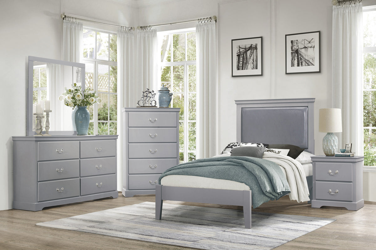 Homelegance Dresser Gray Traditional Style with Satin Nickel Hardware 1519GY-4
