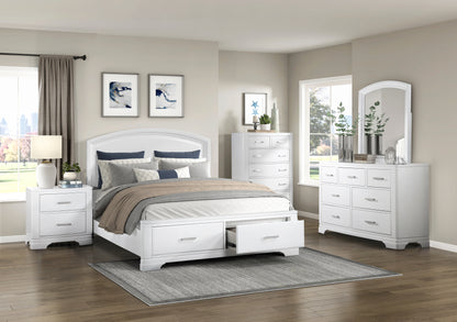 Homelegance Dresser White Transitional Modern Lines Polished Chrome Hardware 1520WH-4