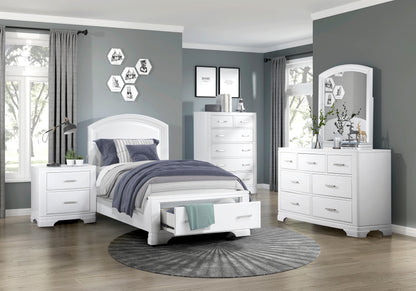 Homelegance Dresser White Transitional Modern Lines Polished Chrome Hardware 1520WH-4