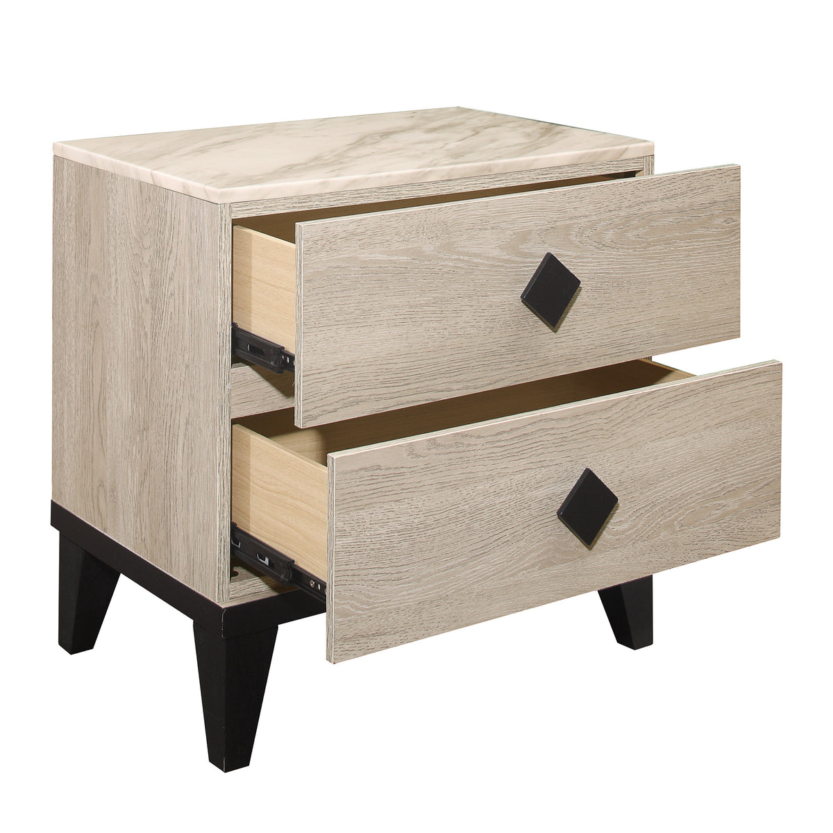 Homelegance Dresser Cream Marble-Look Black Hardware Modern Contemporary 1524-4