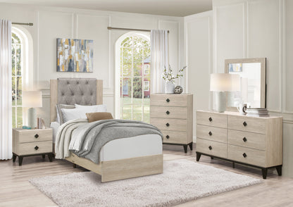 Homelegance Dresser Cream Marble-Look Black Hardware Modern Contemporary 1524-4