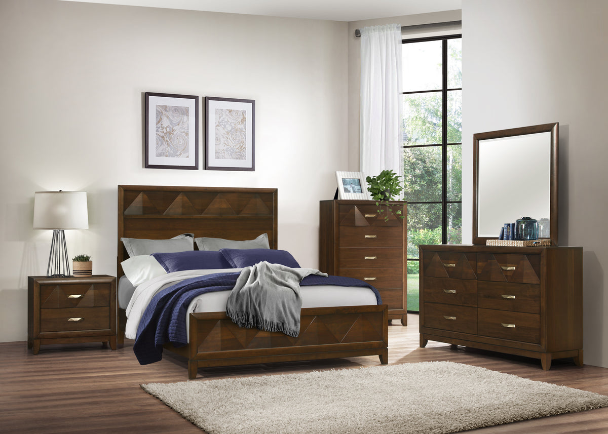 Homelegance Dresser Walnut Modern & Contemporary Geometrical Accents 1535-4