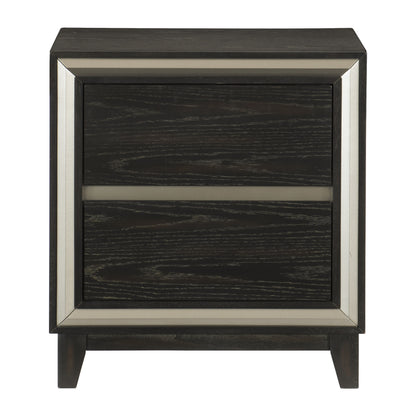 Homelegance Dresser Ebony Oak Veneer Silver Banding Modern Contemporary 1536-4