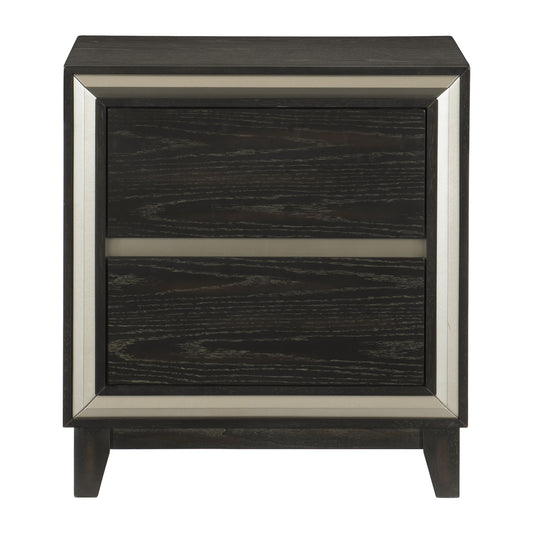 Homelegance Dresser Ebony Oak Veneer Silver Banding Modern Contemporary 1536-4