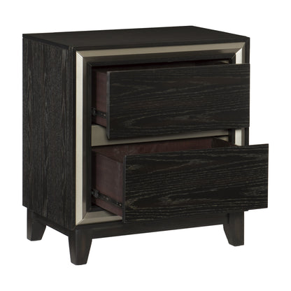 Homelegance Dresser Ebony Oak Veneer Silver Banding Modern Contemporary 1536-4