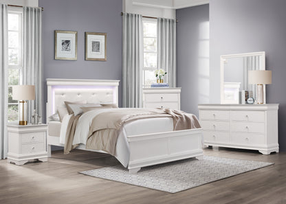 Homelegance Lana Queen Bed With Led Light In White