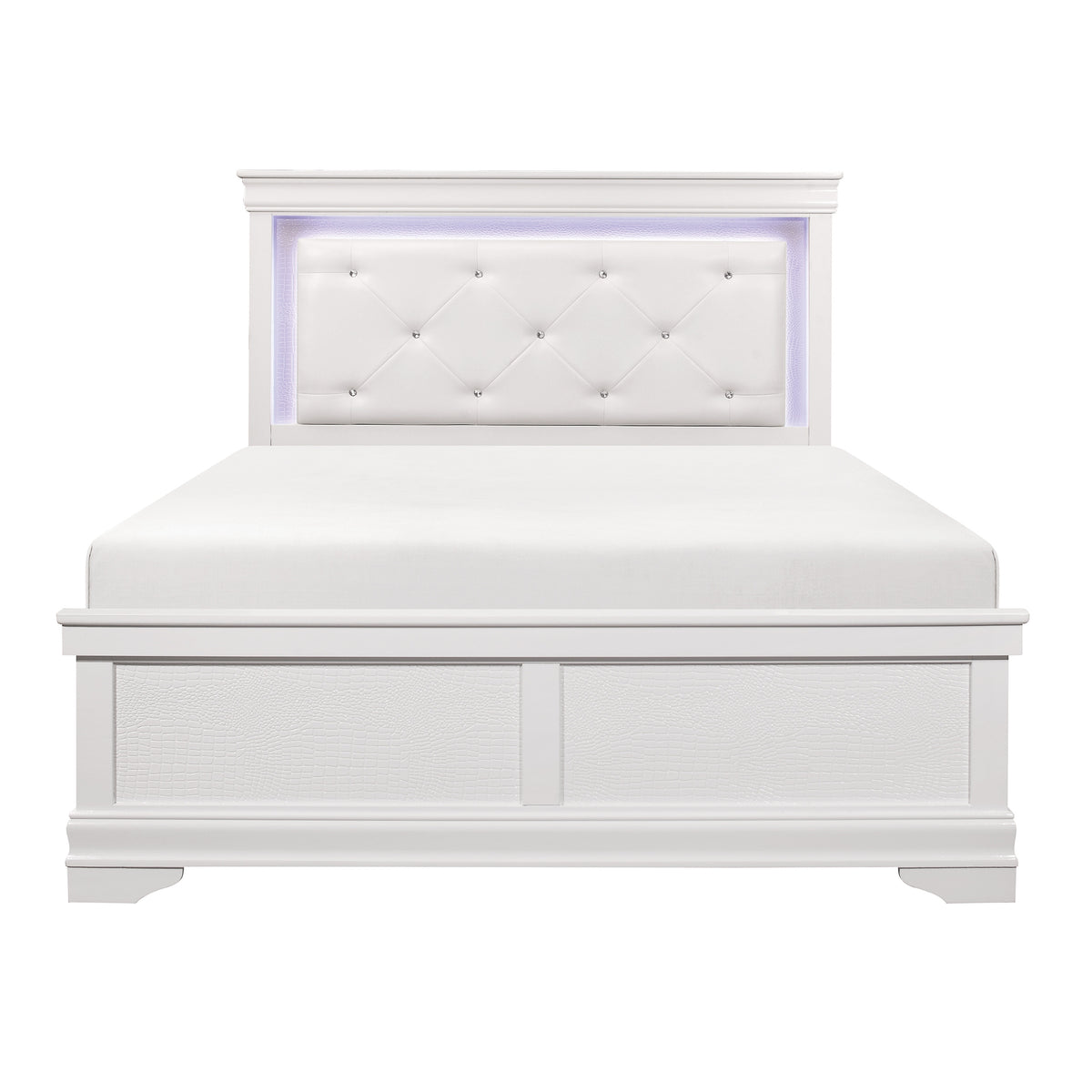 Homelegance Lana Queen Bed With Led Light In White