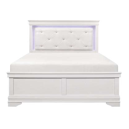 Homelegance Lana Queen Bed With Led Light In White