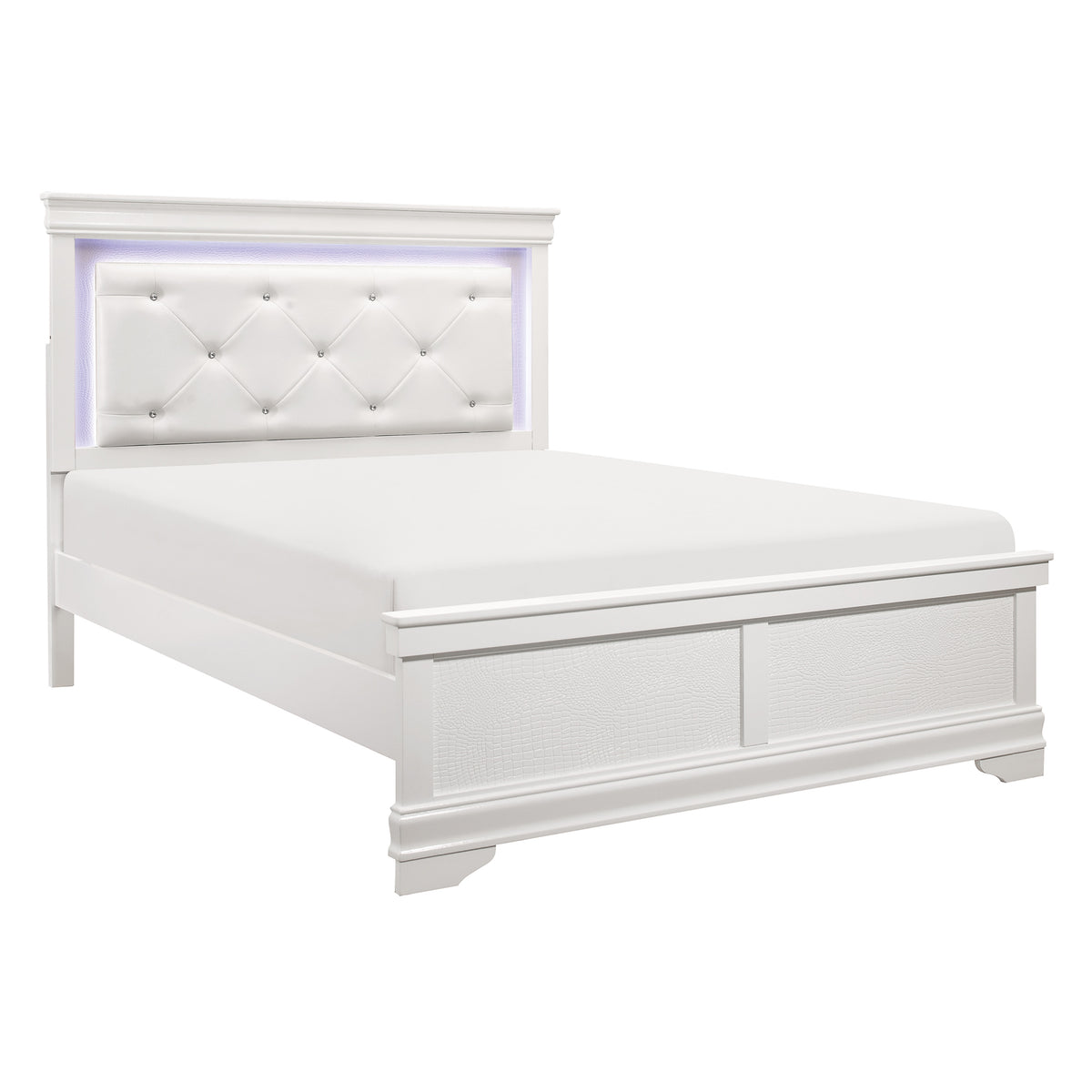 Homelegance Lana Queen Bed With Led Light In White