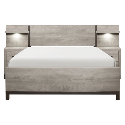 Homelegance Zephyr Queen Wall Bed In Gray