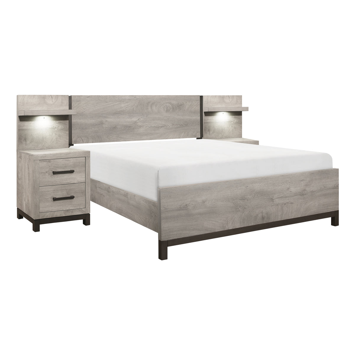 Homelegance Zephyr Queen Wall Bed In Gray