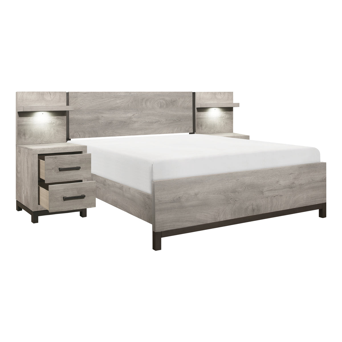 Homelegance Zephyr Queen Wall Bed In Gray