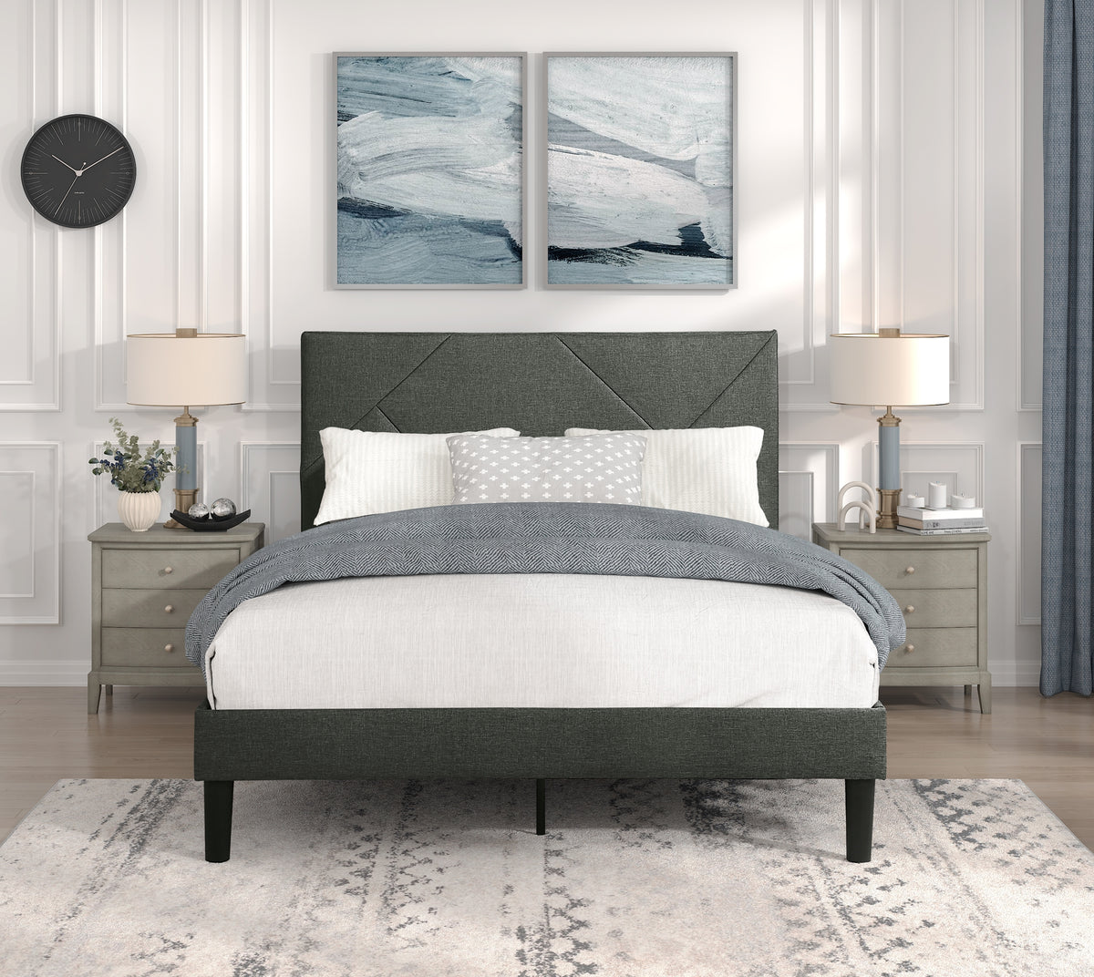 Homelegance Raina Queen Platform Bed In Gray