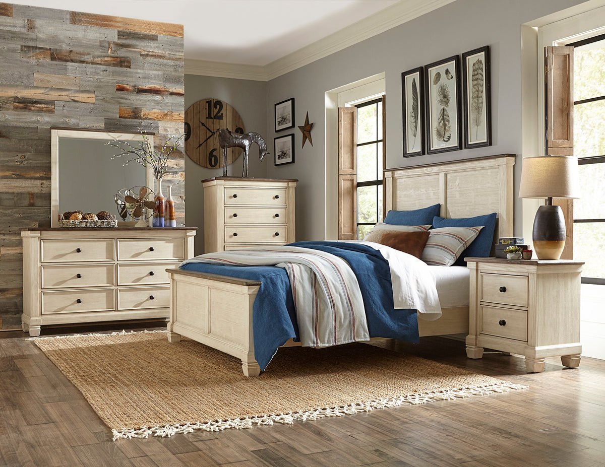 Homelegance Dresser Antique White Rosy Brown Transitional Rustic Style 1626-4
