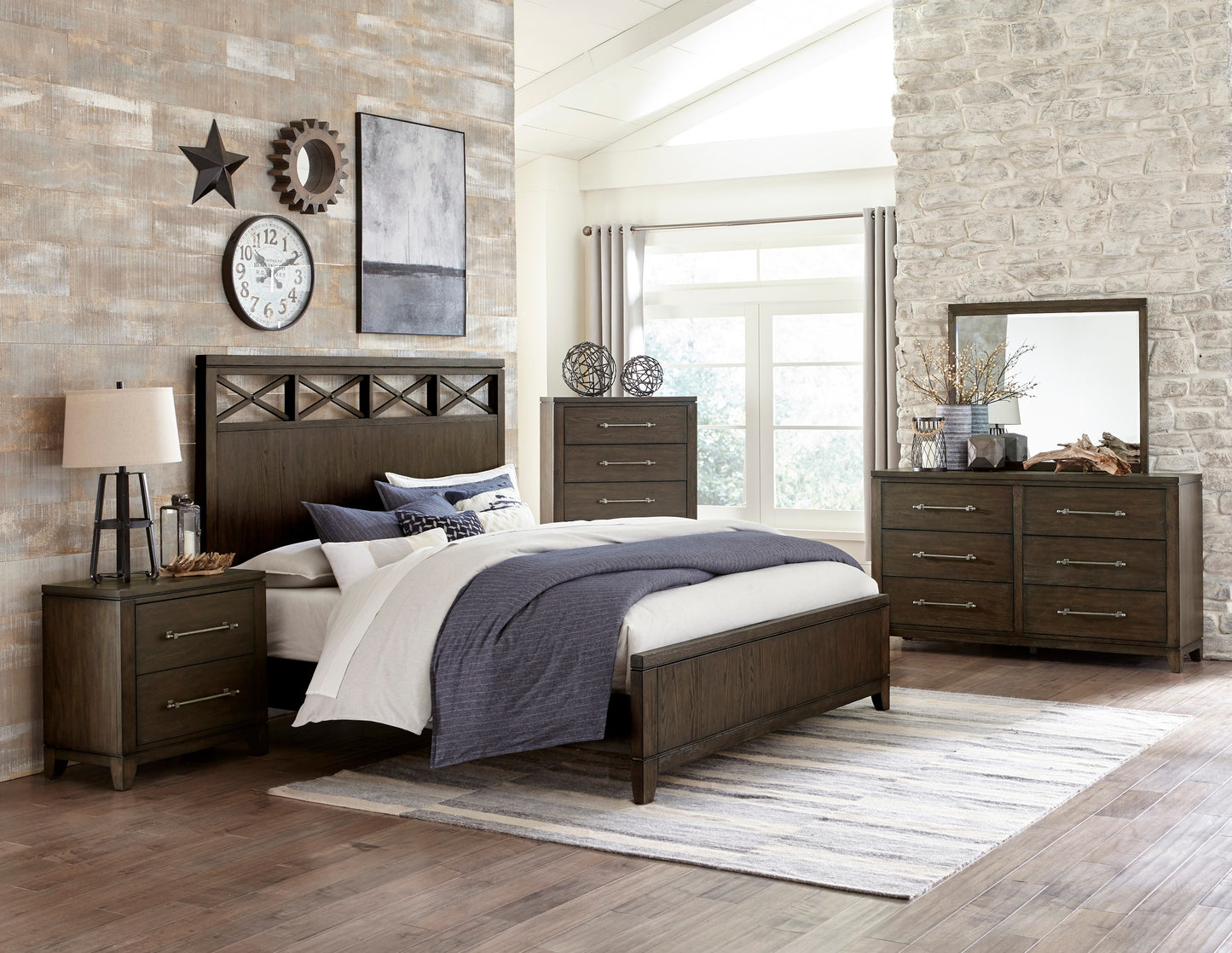 Homelegance Dresser Dark Brown Ash Veneer Transitional Style Griggs 1669-4