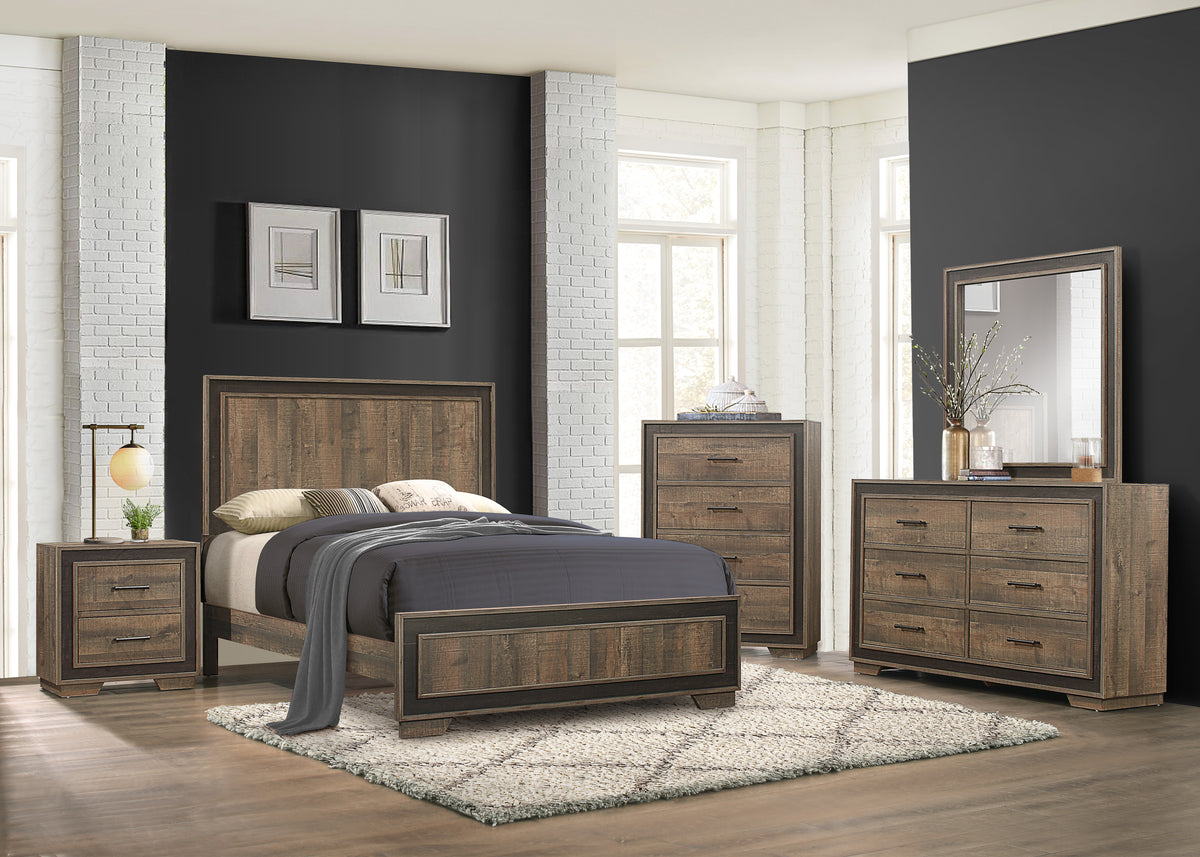 Homelegance Dresser Mahogany Ebony Rustic Modern Lines Distressed Pewter 1695-4