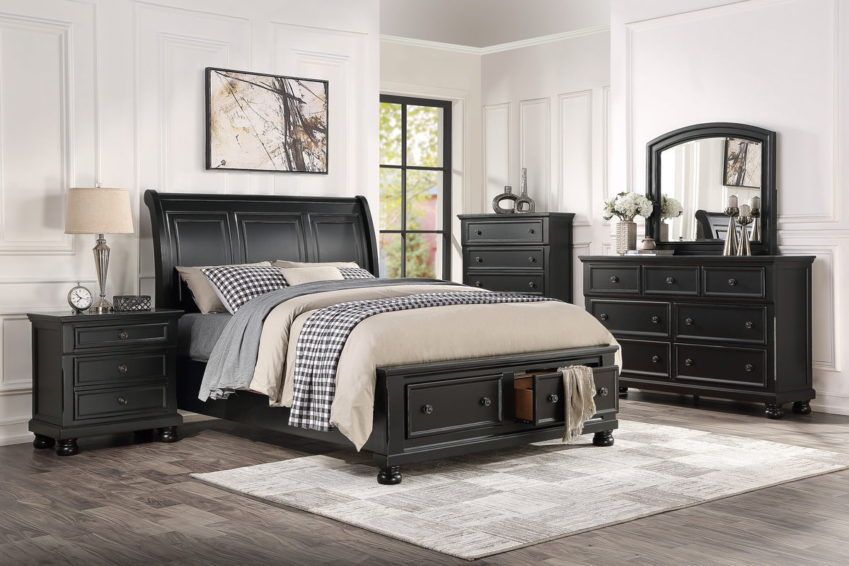 Homelegance Dresser Black Sand-Through Finish Transitional Style Versatile 1714BK-4