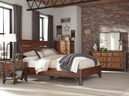 Homelegance Dresser Rustic Brown Milk Crate Finish Gunmetal Framing 1715-4
