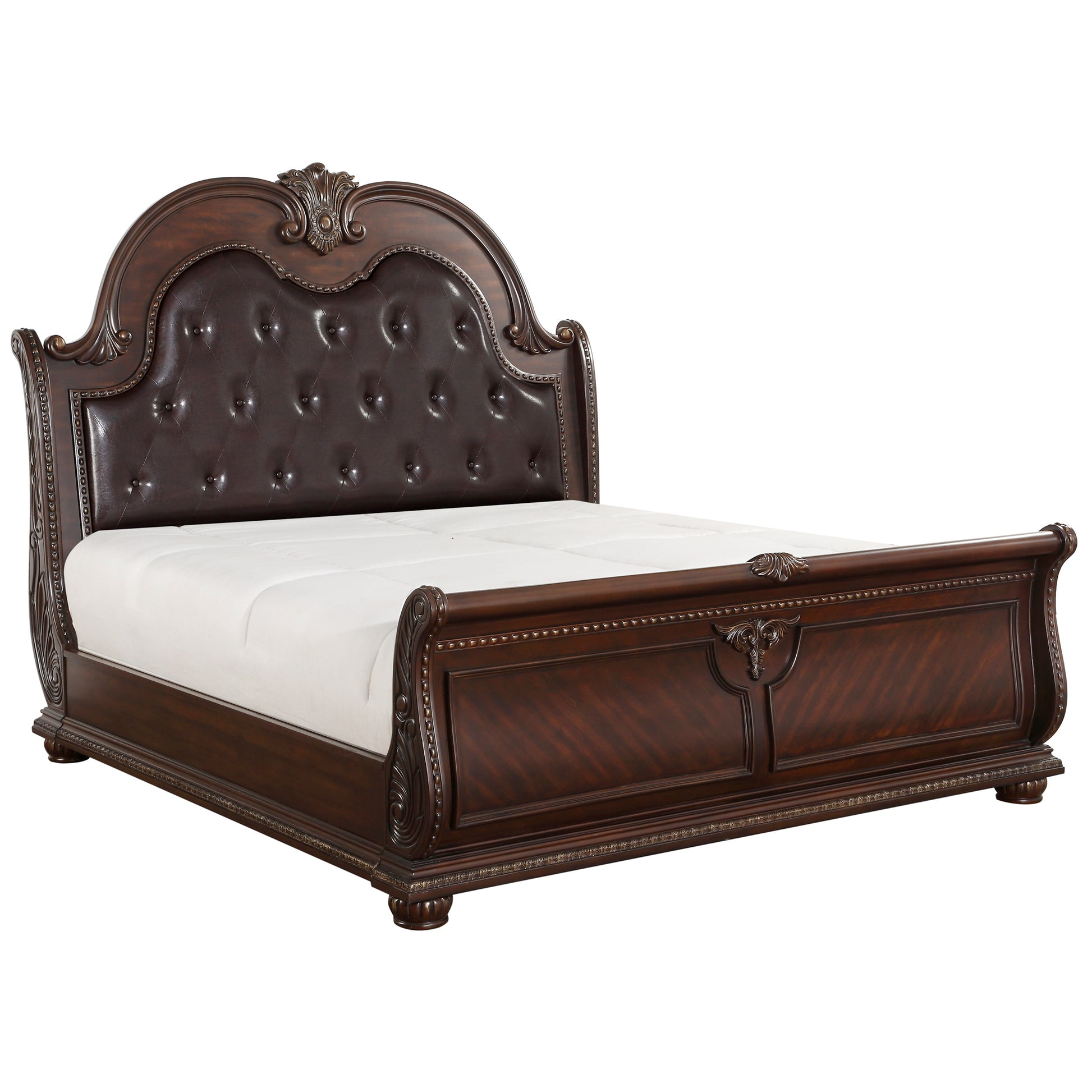 Homelegance Cavalier Queen Sleigh Bed In Brown
