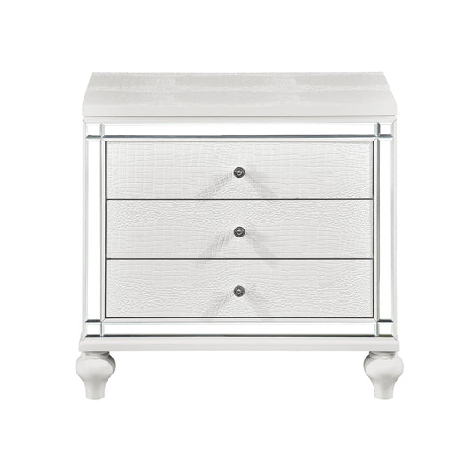 Homelegance Dresser Metallic White Traditional Glamour with Crystal Pulls 1845-4
