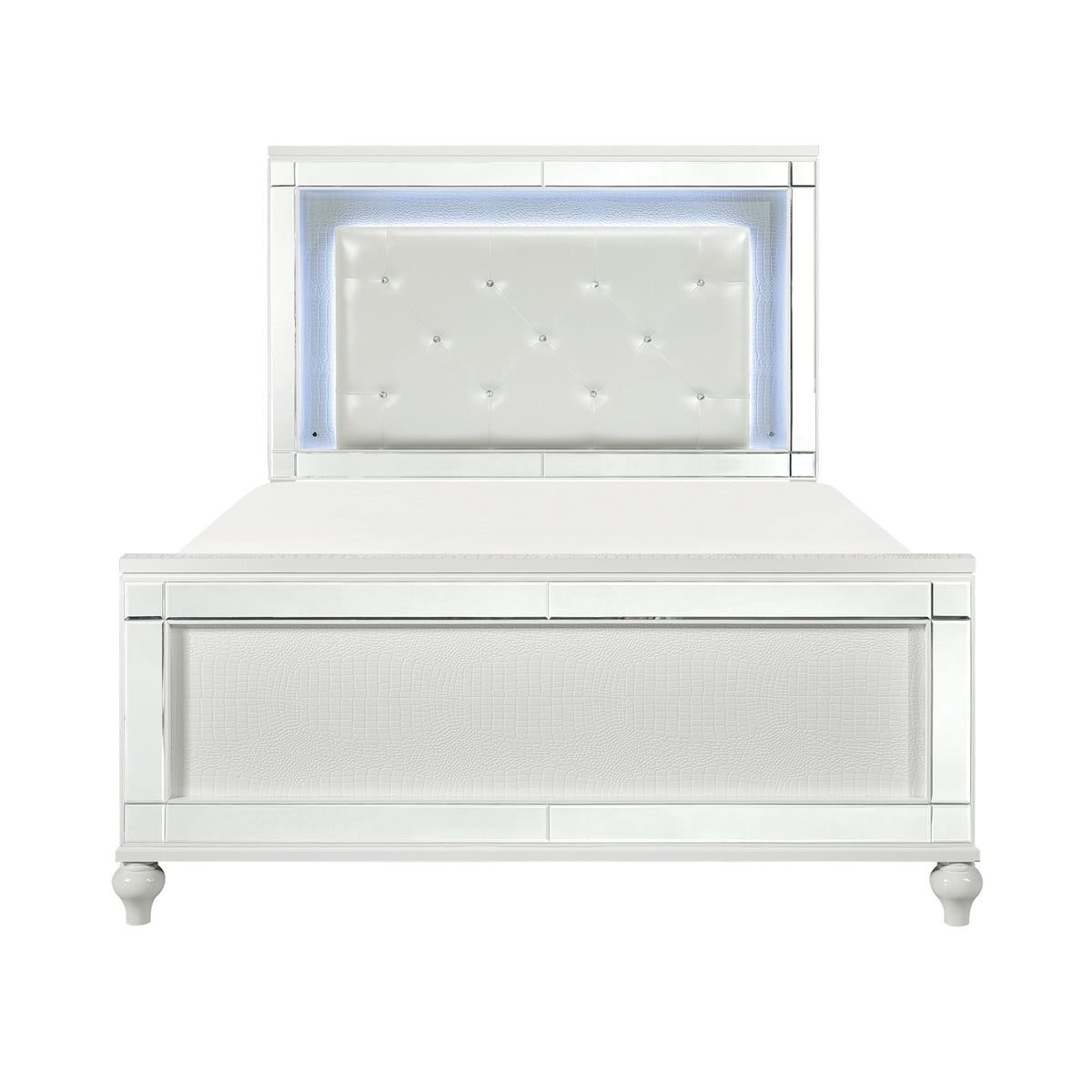 Homelegance Alonza Queen Bed With Led Light In Silver
