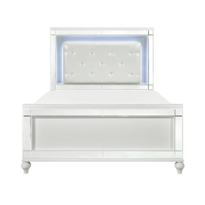Homelegance Alonza Queen Bed With Led Light In Silver