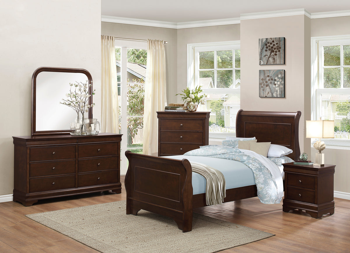 Homelegance Dresser Dark Cherry Traditional Louis Philippe Style 1856-4