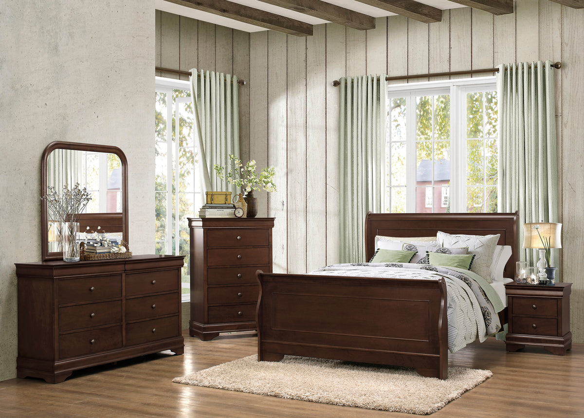 Homelegance Dresser Dark Cherry Traditional Louis Philippe Style 1856-4
