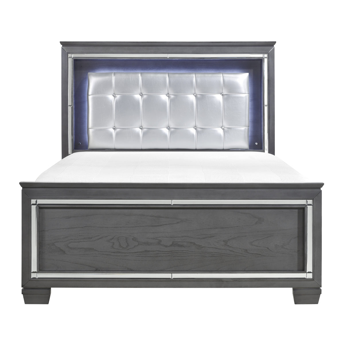 Homelegance Allura Queen Bed With Led Light In Gray