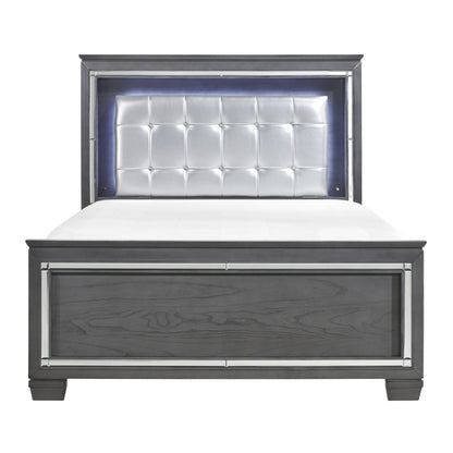 Homelegance Allura Queen Bed With Led Light In Gray