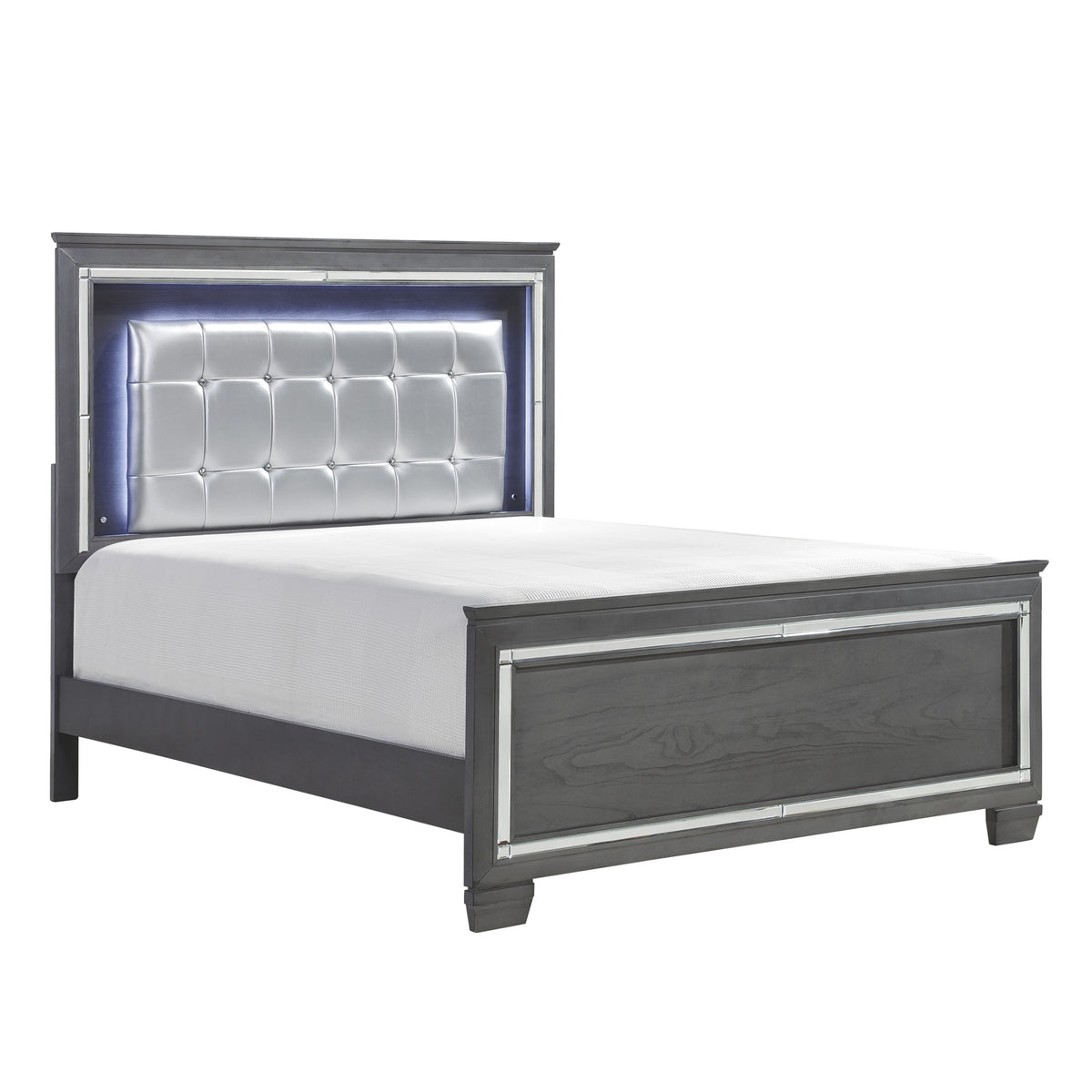 Homelegance Allura Queen Bed With Led Light In Gray