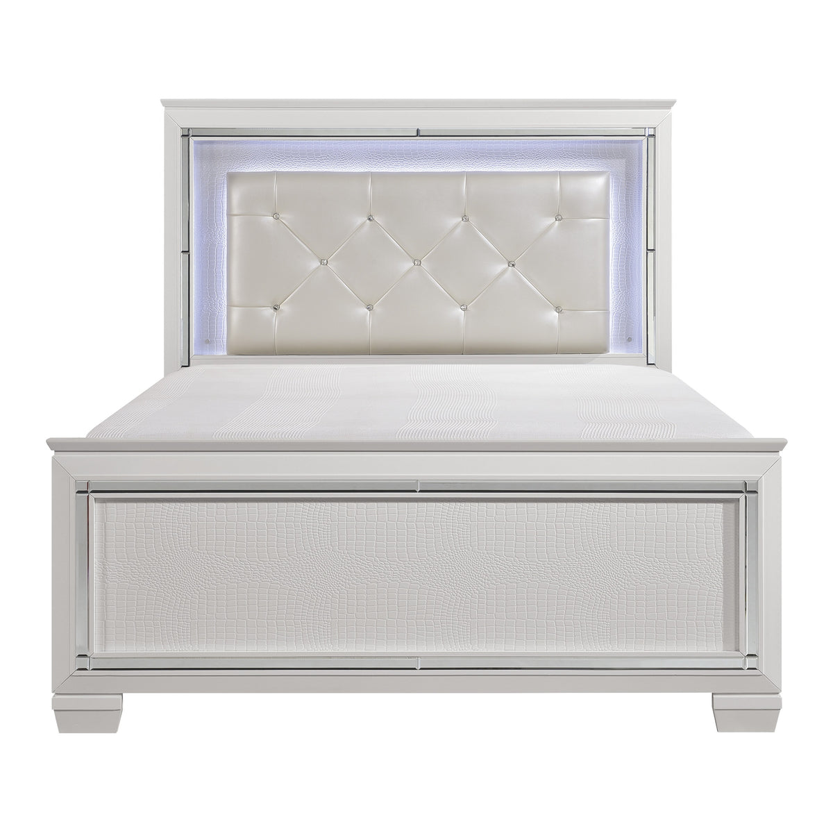Homelegance Allura Queen Bed With Led Light In White