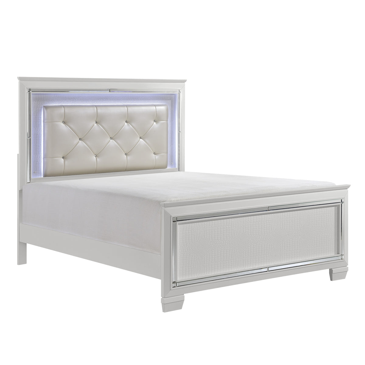 Homelegance Allura Queen Bed With Led Light In White
