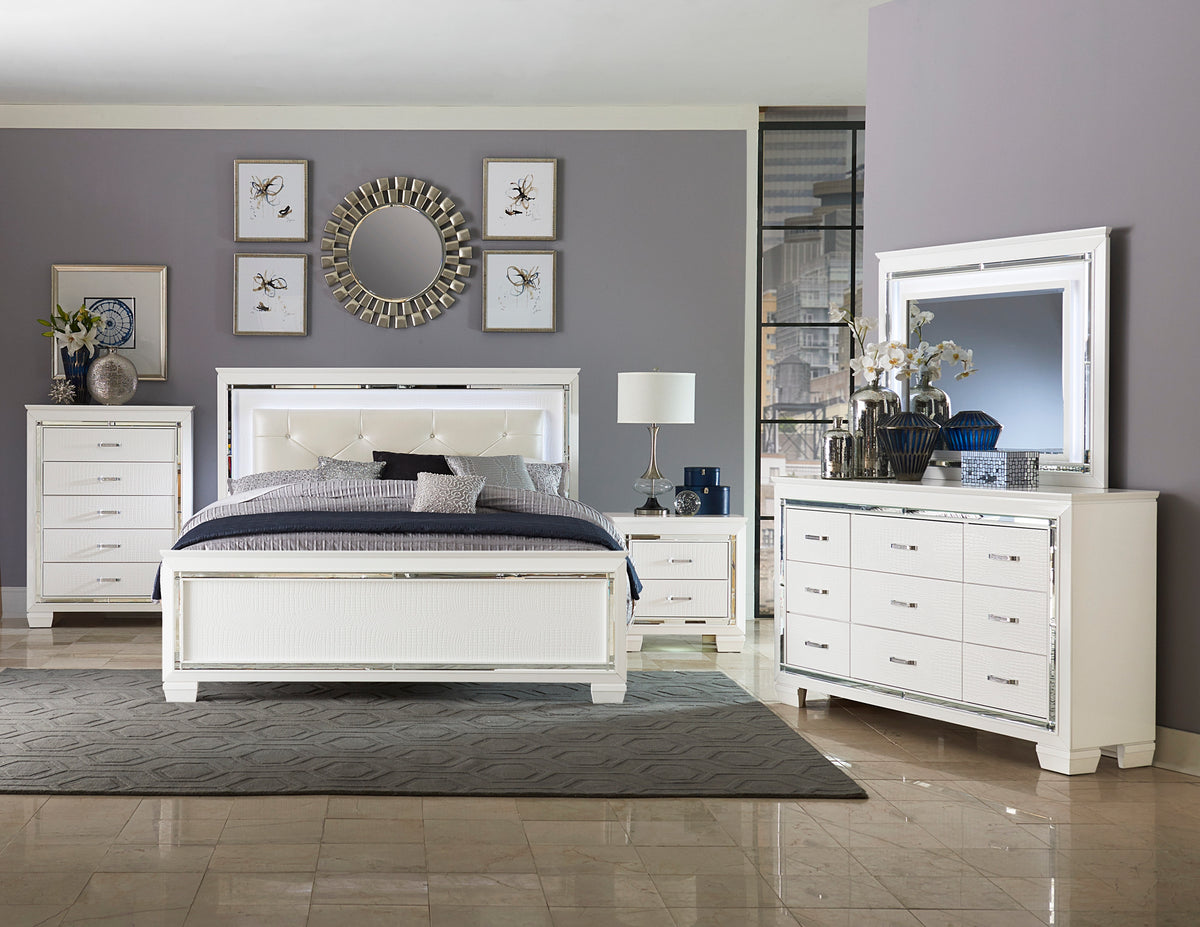 Homelegance Allura Queen Bed With Led Light In White