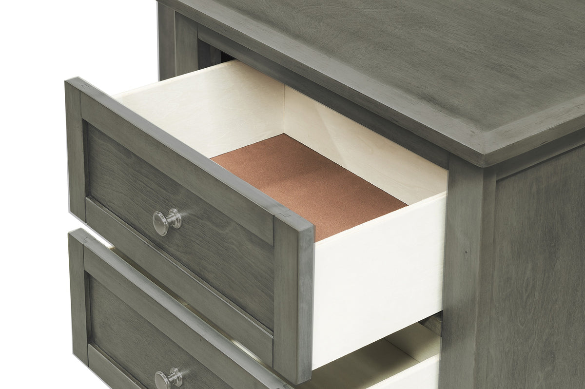 Homelegance Dresser Cool Gray Rustic Style Birch Veneer Nickel Knob Hardware 2046-4