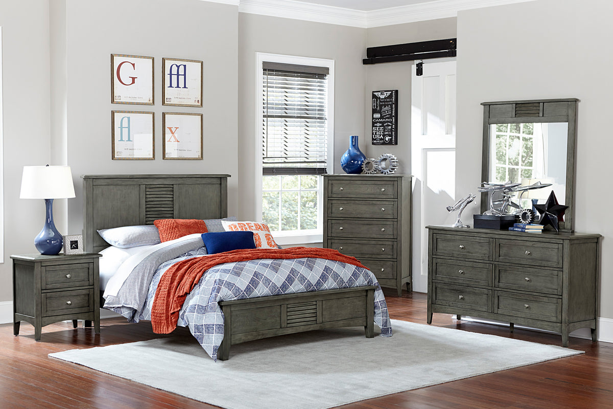 Homelegance Dresser Cool Gray Rustic Style Birch Veneer Nickel Knob Hardware 2046-4