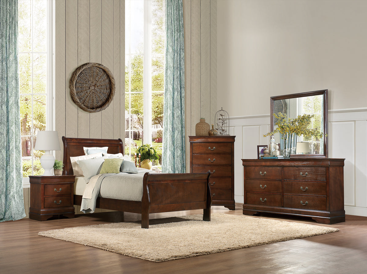 Homelegance Dresser Brown Cherry Country & Farmhouse Louis Philippe Style 2147-4