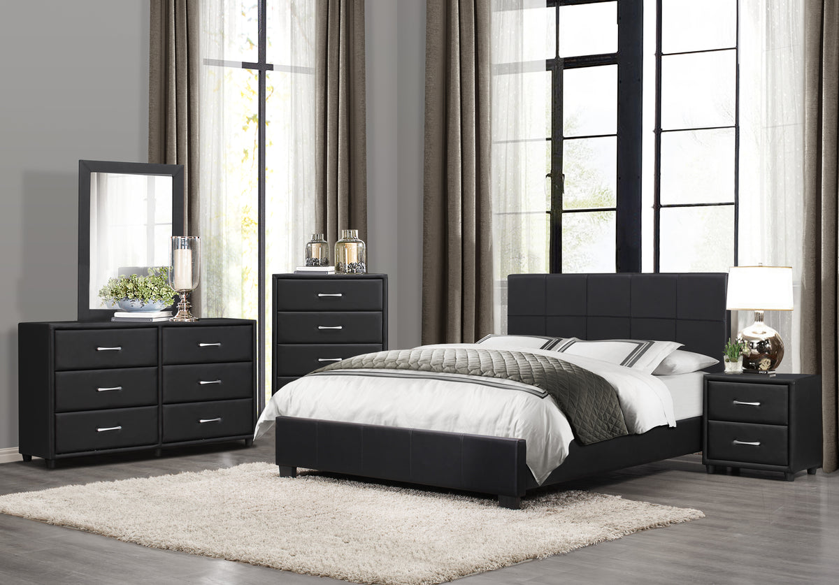 Homelegance Dresser Black Faux Leather Modern & Contemporary Stylish 2220-4